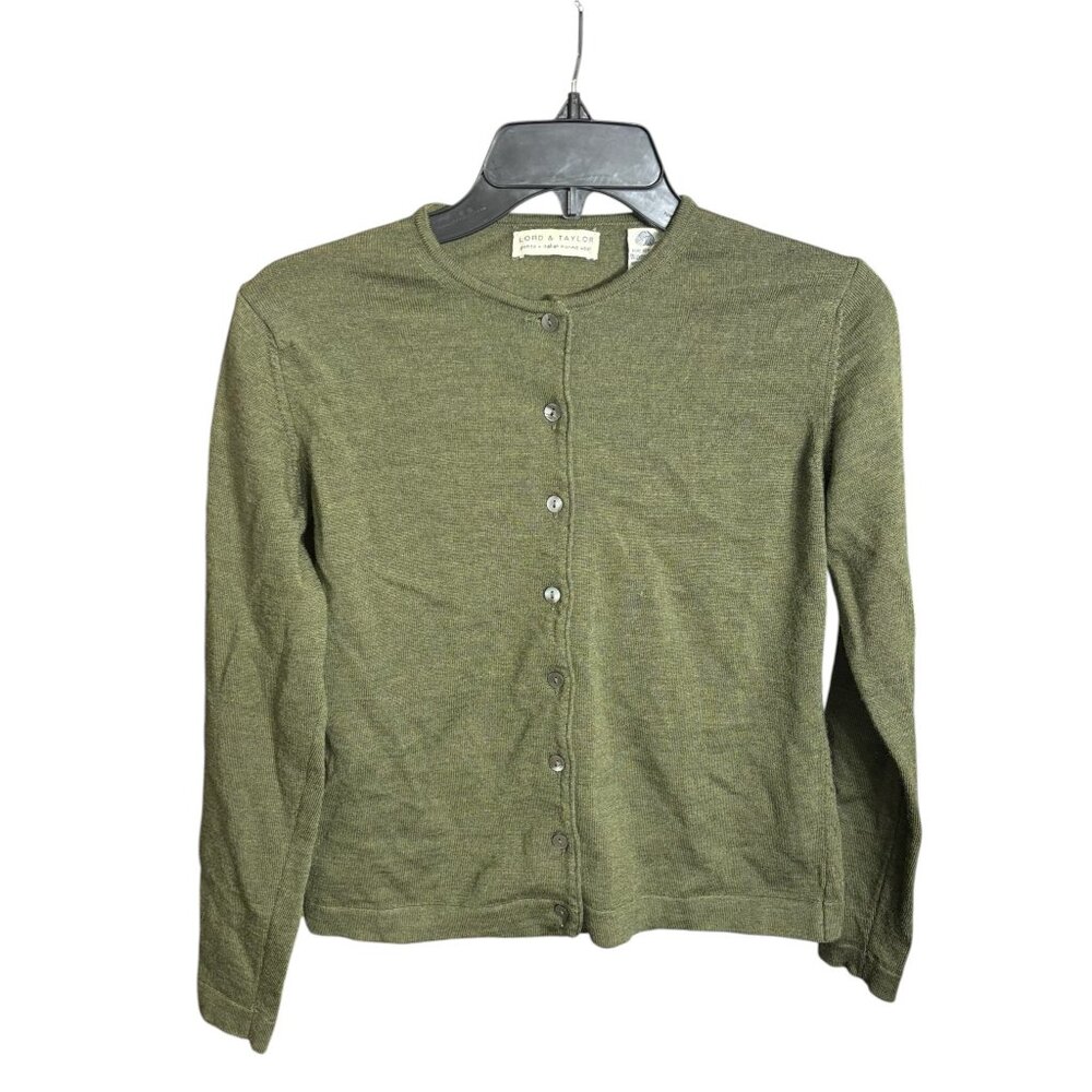 Lord & Taylor Cardigan 100% Merino Wool Petite Small